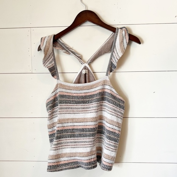Madewell Texture & Thread Ruffle-Strap Tank Top in Stripe - Picture 5 of 8